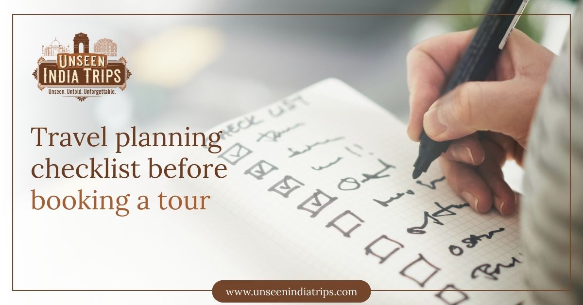 Travel planning checklist before booking a tour
