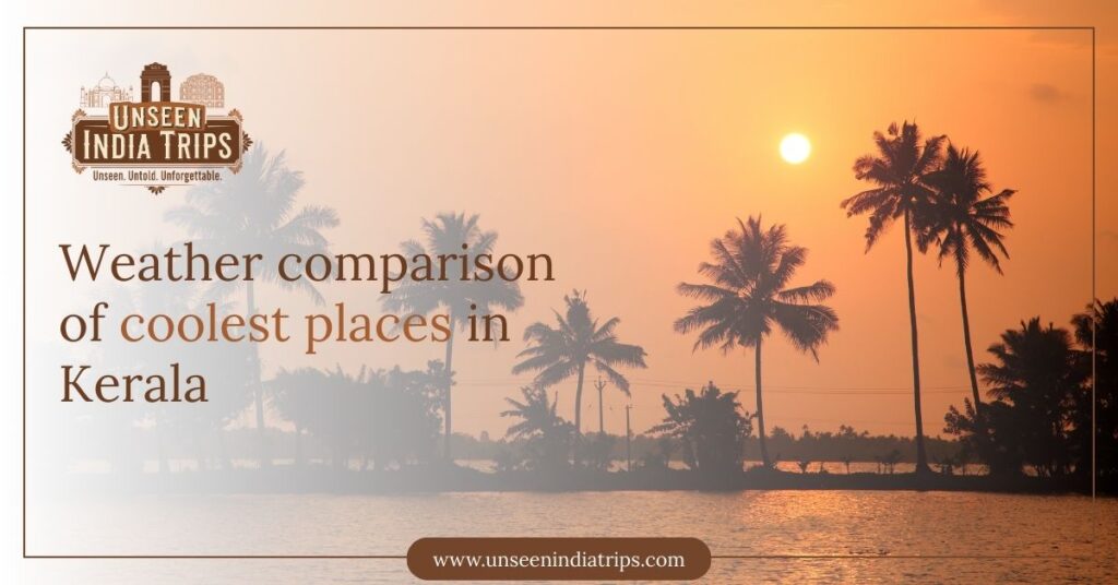 Weather comparison of coolest places in Kerala